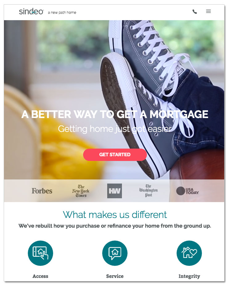 Mortgage website design mobile ipad