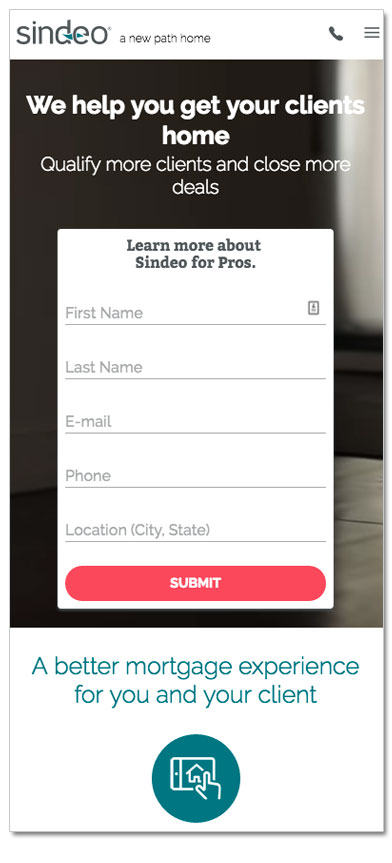 Mortgage website design mobile