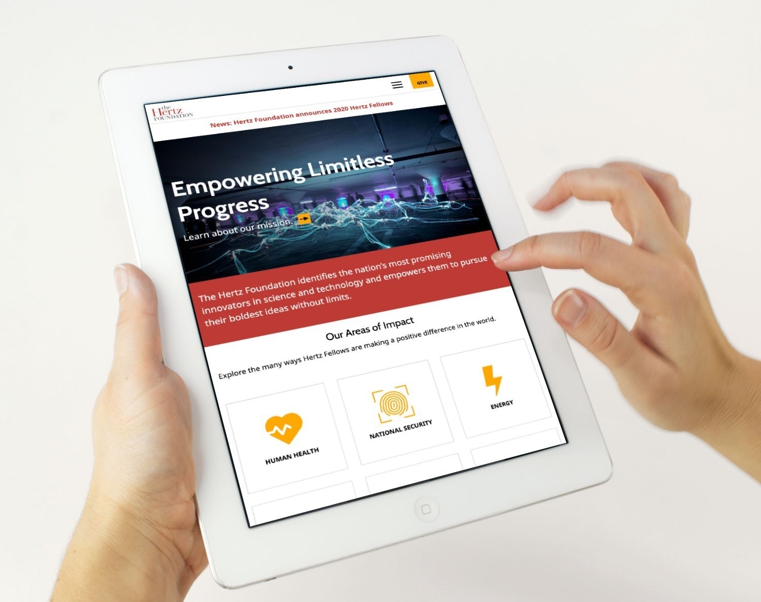Hertz Foundation 1 Nonprofit Foundation Mobile Website Design Company ipad