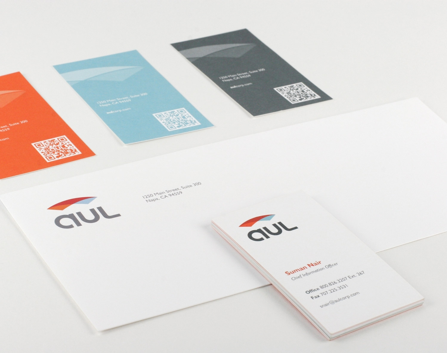 AUL branding stationery