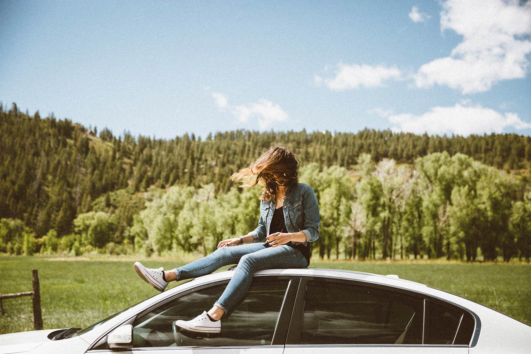 Woman on Car for AUL print design