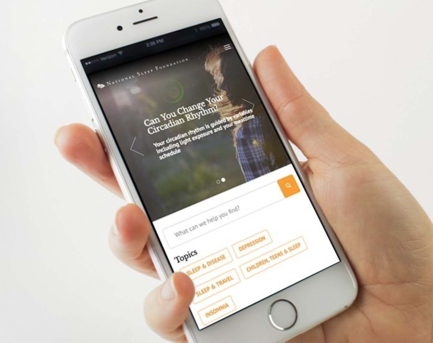 National Sleep Foundation 1 Sleep Foundation website on an iphone