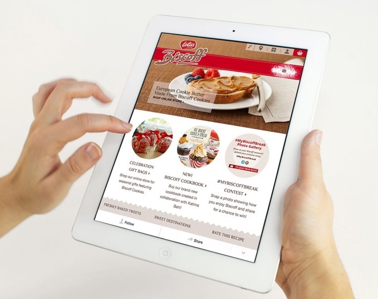 iPad design for retail website biscoff