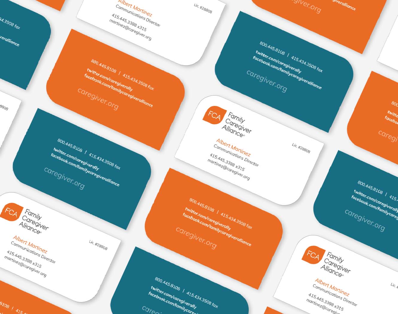 Family Caregiver Alliance 6 FCA Business Card Design