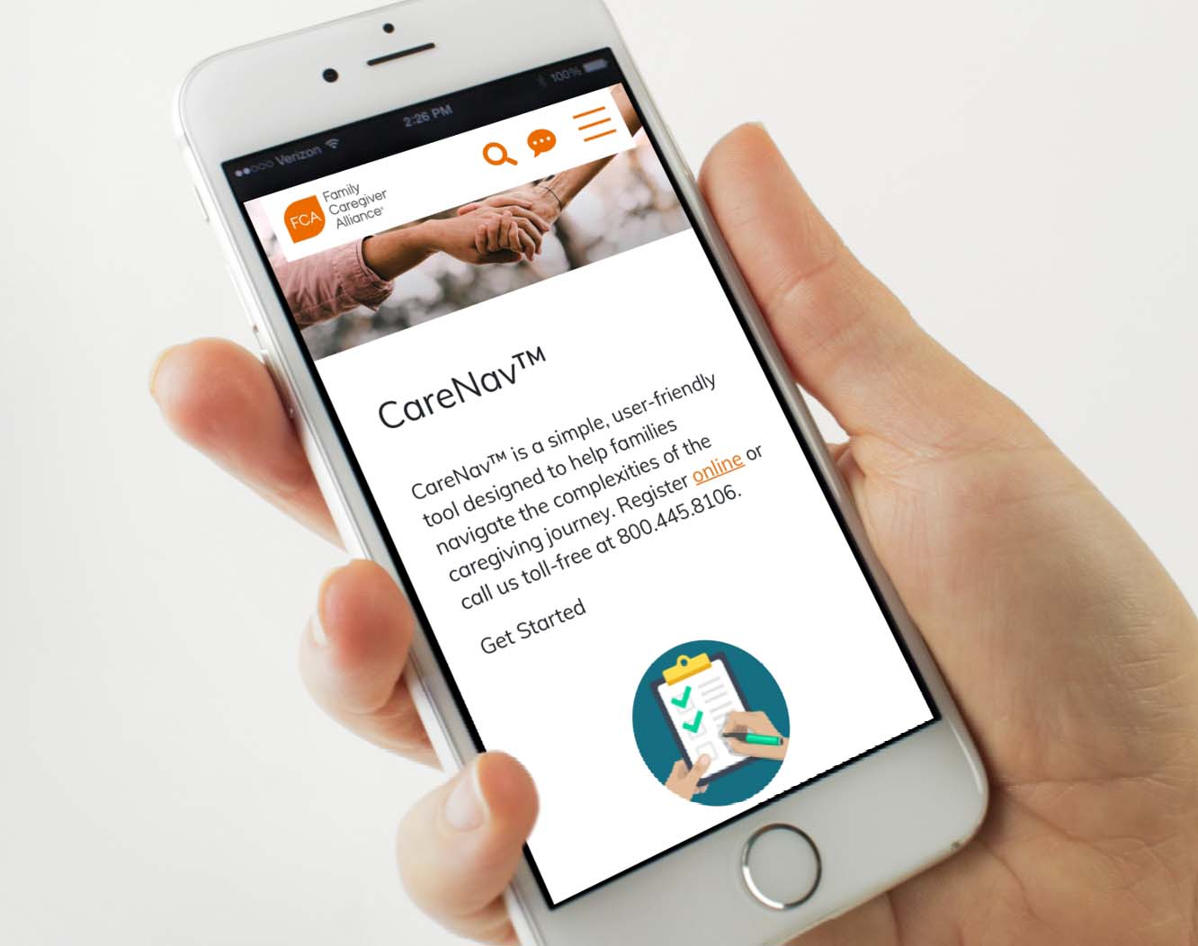 Family Caregiver Alliance 4 FCA iPhone Design