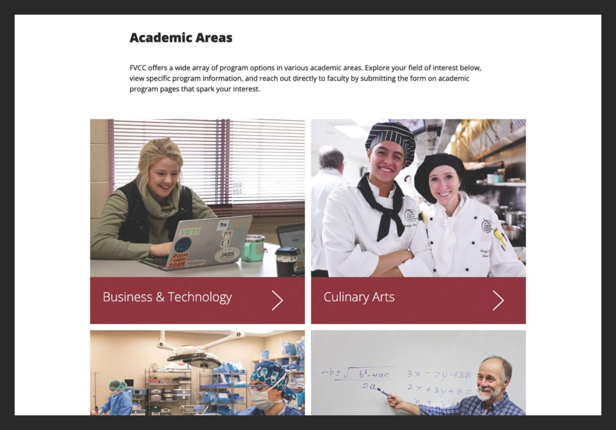 College website design FVCC 2