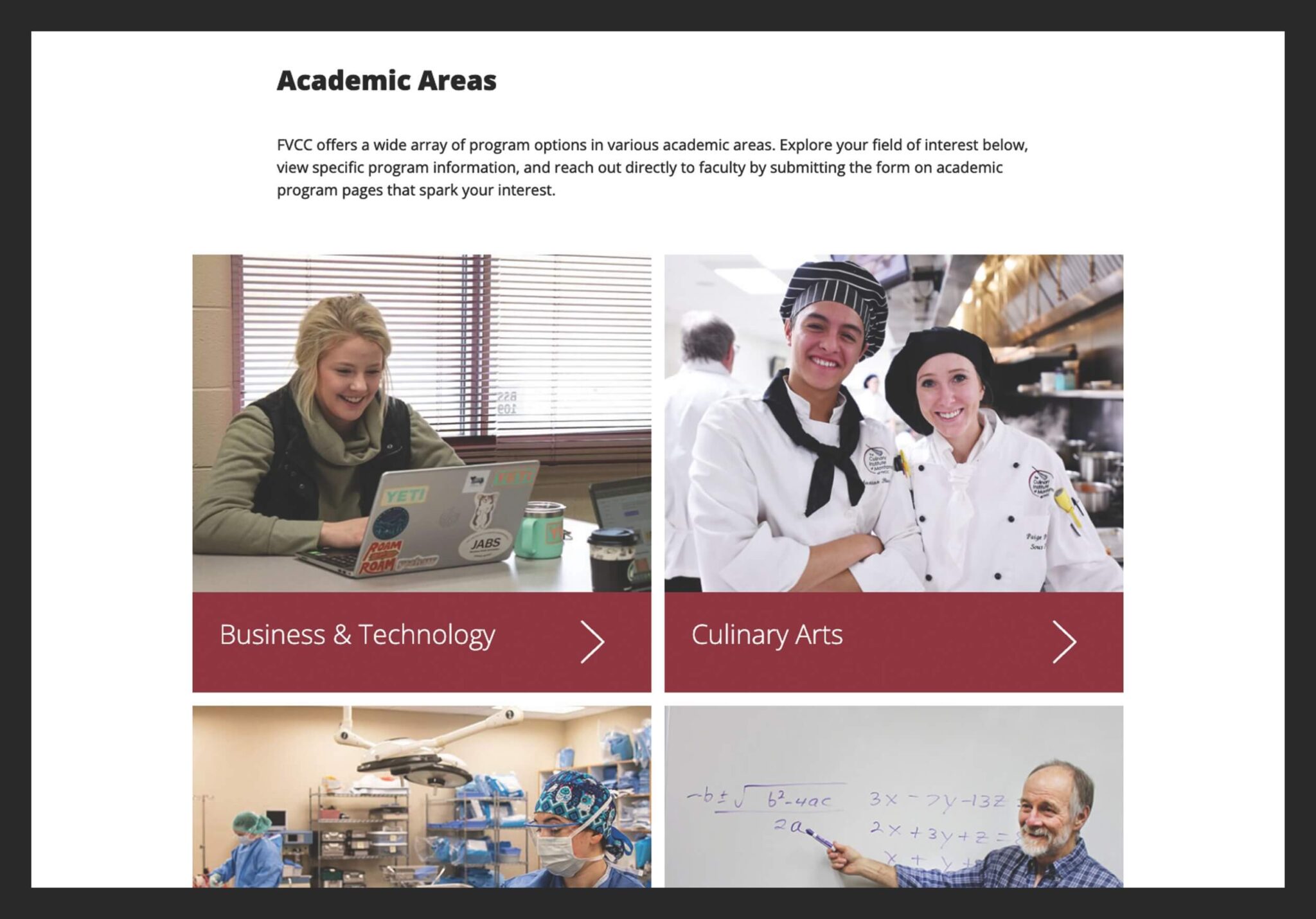 College website design FVCC 2