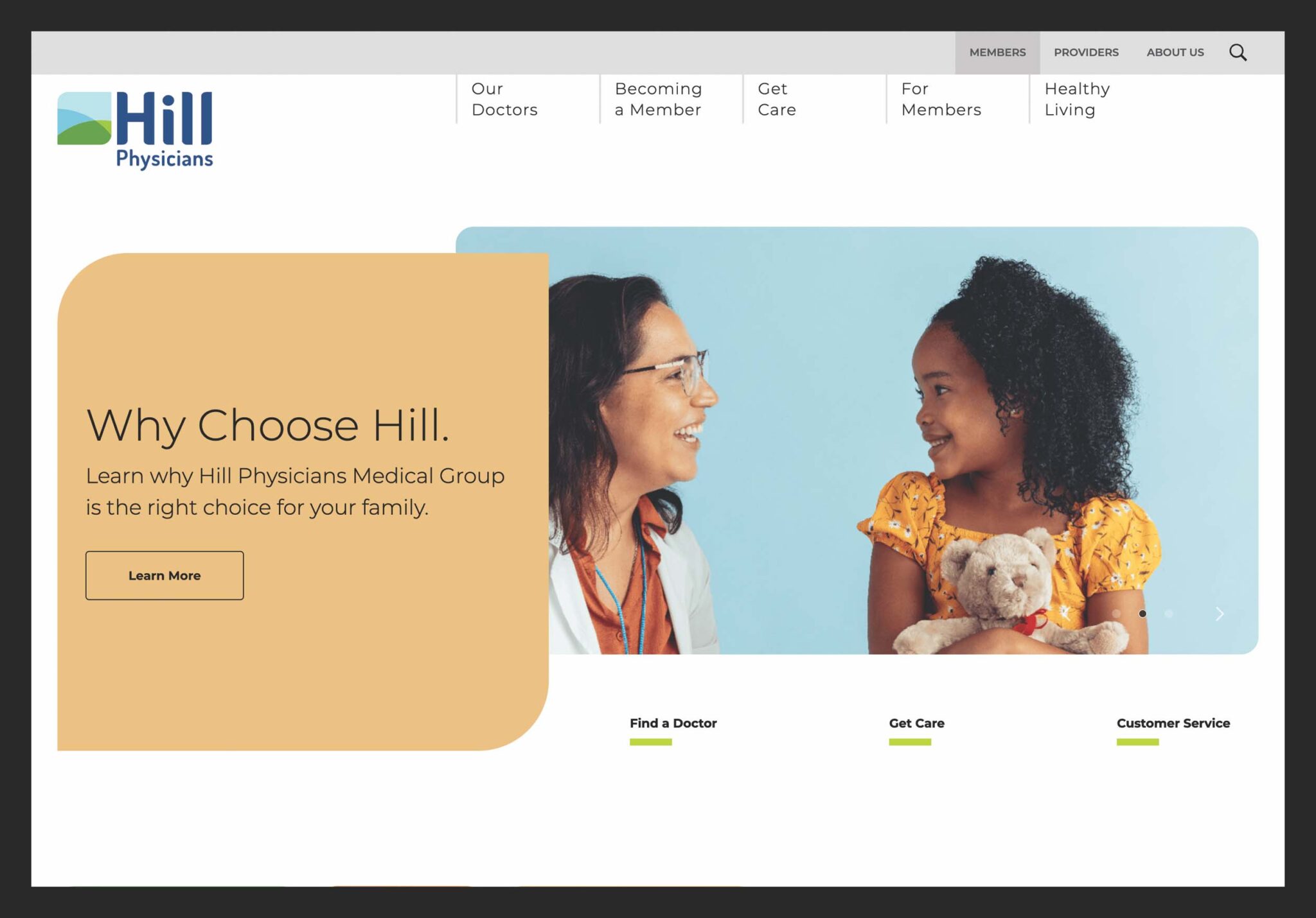 Hill Physicians Website Redesign slide 1