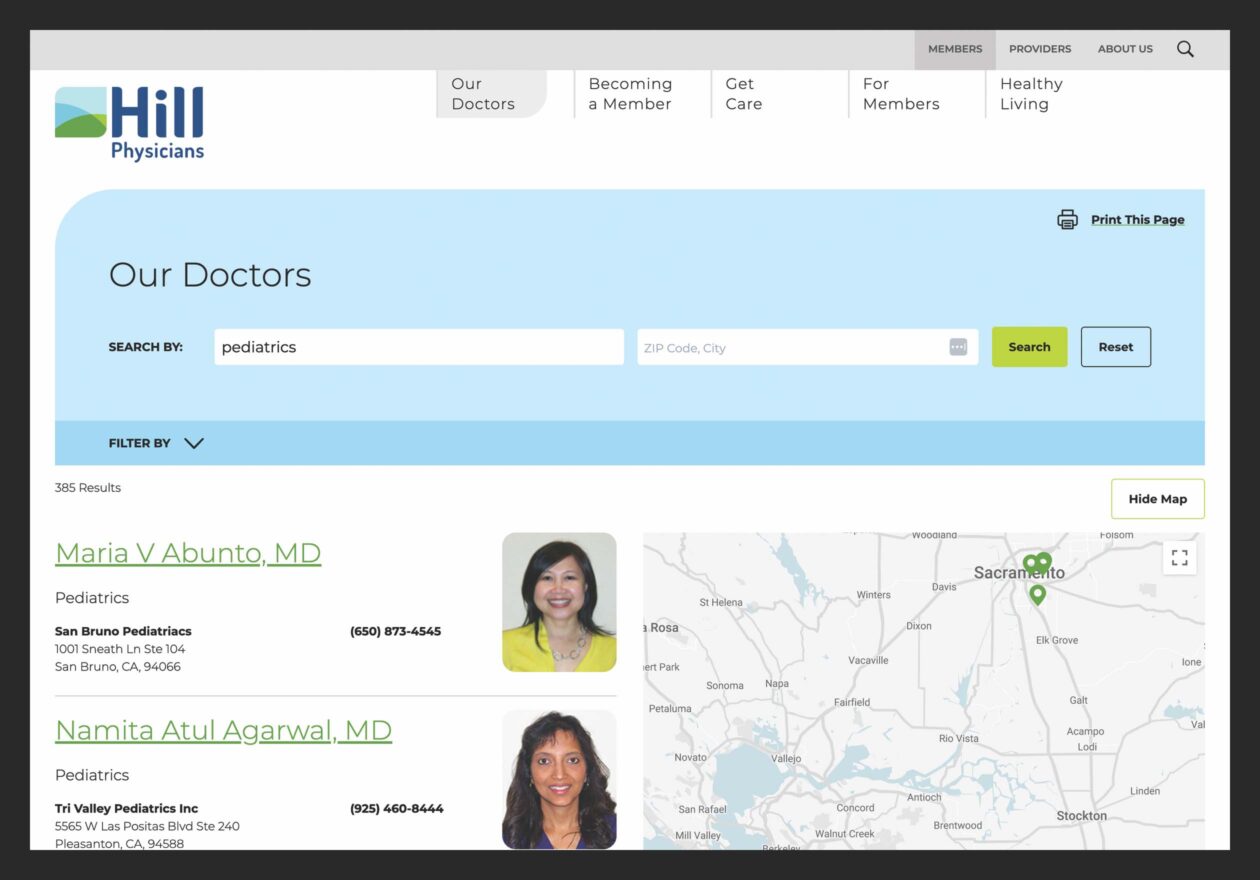 Hill Physicians Website Redesign slide 2