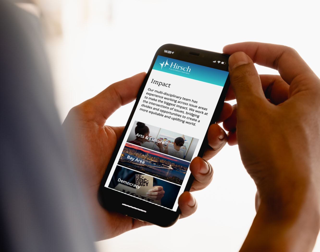 Project6 Launches Immigrant Rights Advocacy Coalition Website 8 Hirsch Website design iphone