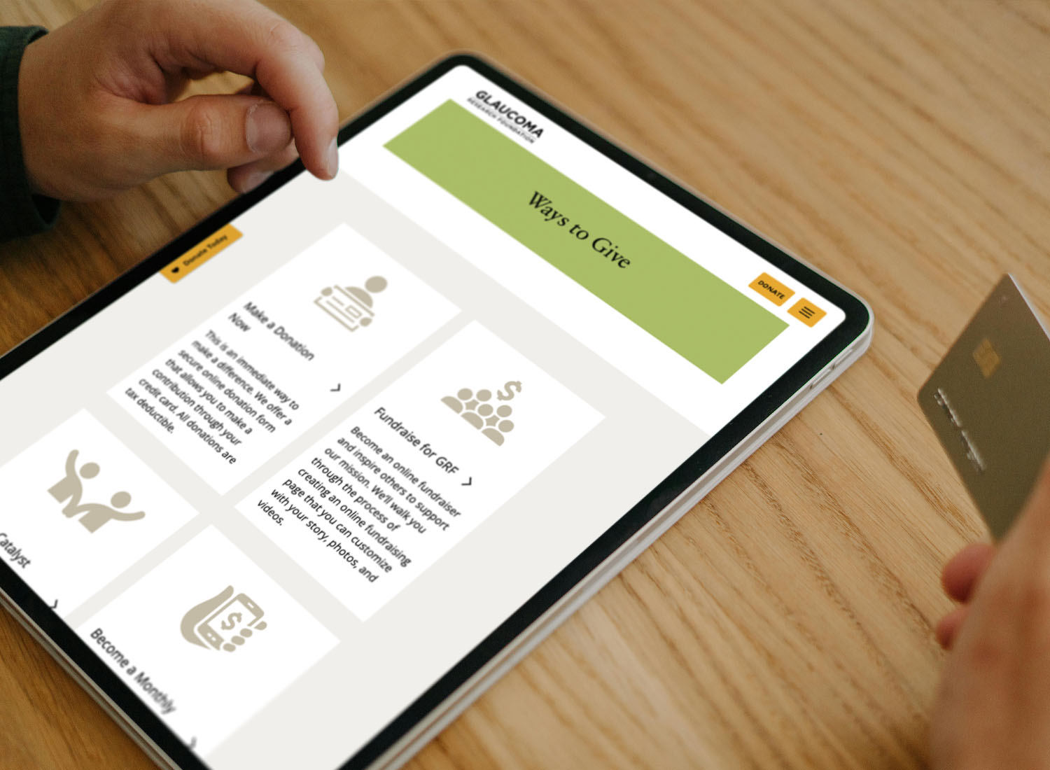 Glaucoma Foundation iPad Design