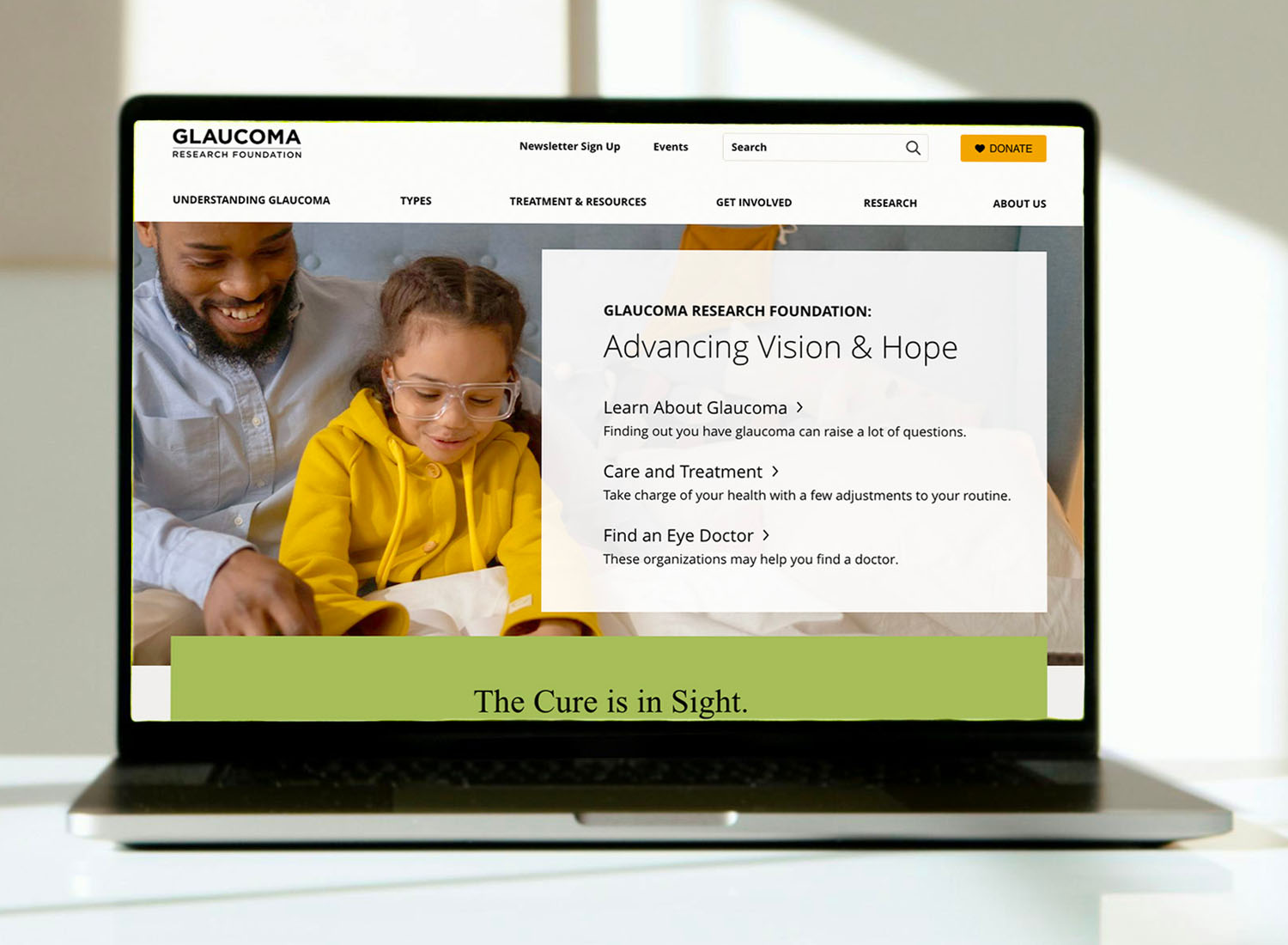 glaucoma foundation website design