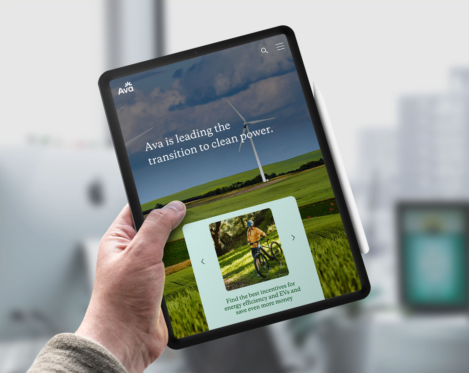 Client website on an ipad