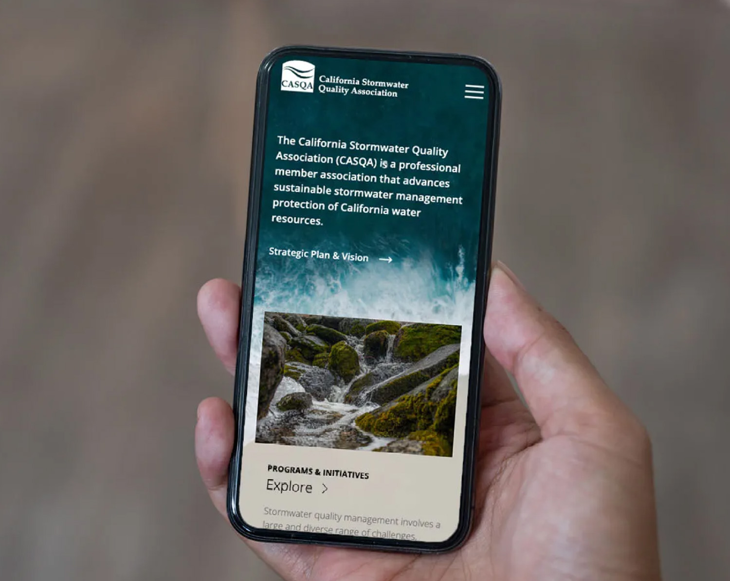 Client website on a phone