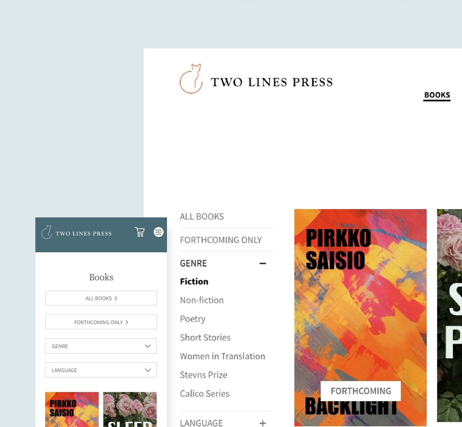 Two Lines Press' book collection page